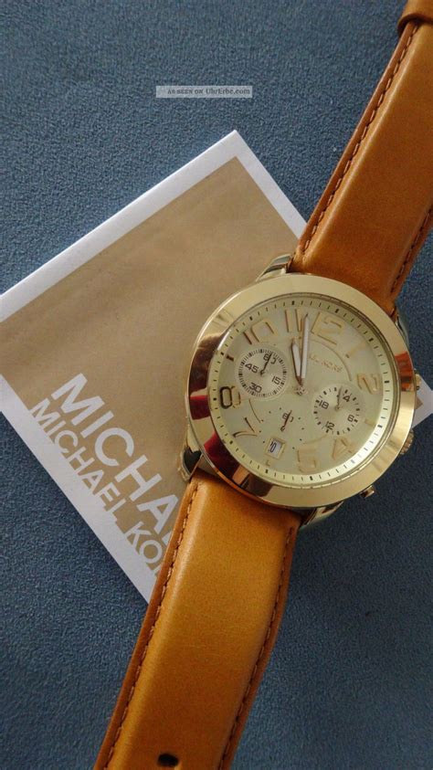 michael kors uhr gold braunes lederarmband|Uhren mit Lederarmband .